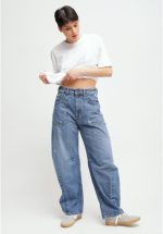 Sales MARYLEY BAGGY JEANS WITH FRONT POCKET AND KNEE STITCHING