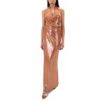 Sales MY T METALLIC OFF SHOULDER OPEN BACK LONG DRESS