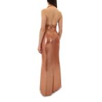Sales MY T METALLIC OFF SHOULDER OPEN BACK LONG DRESS