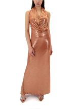 Sales MY T METALLIC OFF SHOULDER OPEN BACK LONG DRESS