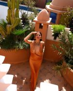 Sales MY T METALLIC OFF SHOULDER OPEN BACK LONG DRESS