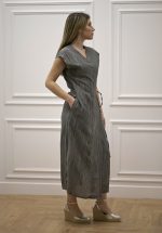 Sales BLACK & BLACK STRIPED DRESS