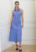 Sales BLACK & BLACK STRIPED SHIRT DRESS