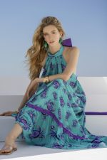 Clothing C MANOLO CRAB PRINT MAXI DRESS