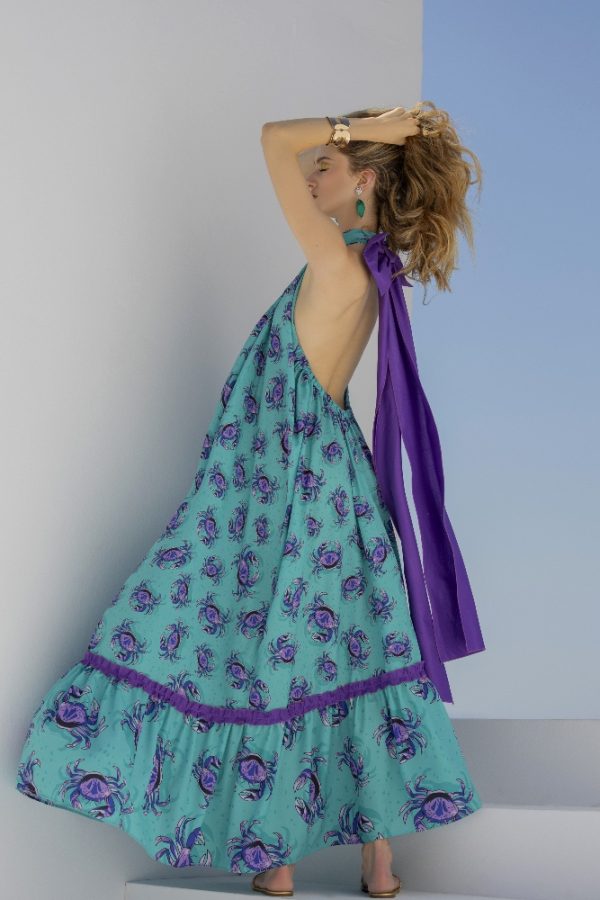 Clothes C MANOLO CRAB PRINT MAXI DRESS