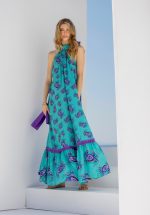 Clothing C MANOLO CRAB PRINT MAXI DRESS