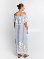 New collection GREEK ARCHAIC KORI EMBROIDERED OFF SHOULDER DRESS