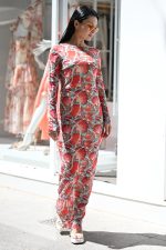 SUMMER SALES C MANOLO PRINTED TULLE MAXI DRESS