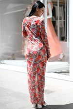 SUMMER SALES C MANOLO PRINTED TULLE MAXI DRESS