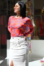 Clothing C MANOLO PRINTED TULLE TOP