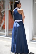 New Collection C MANOLO DENIM HALTER NECK DRESS