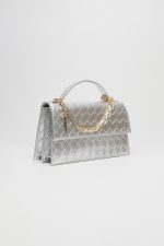 Sales LEATHER TWIST JACKIE SILVER BAG