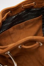 New collection LEATHER TWIST ARIA LARGE SUEDE TABAC BAG