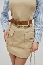 New collection LEATHER TWIST ALEXA GOLD CHAIN BELT