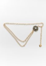 New Collection LEATHER TWIST LEA CHAIN BELT