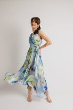 Clothes OPEN FASHION PRINTED SLEEVELESS CROSSOVER DRESS