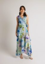 Clothes OPEN FASHION PRINTED SLEEVELESS CROSSOVER DRESS