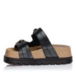 Flats SANTE LEATHER CROCO STYLE FLAT SANDALS