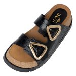 Flats SANTE LEATHER CROCO STYLE FLAT SANDALS