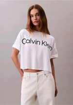 New Collection CALVIN KLEIN JEANS BOXY CROPPED T-SHIRT