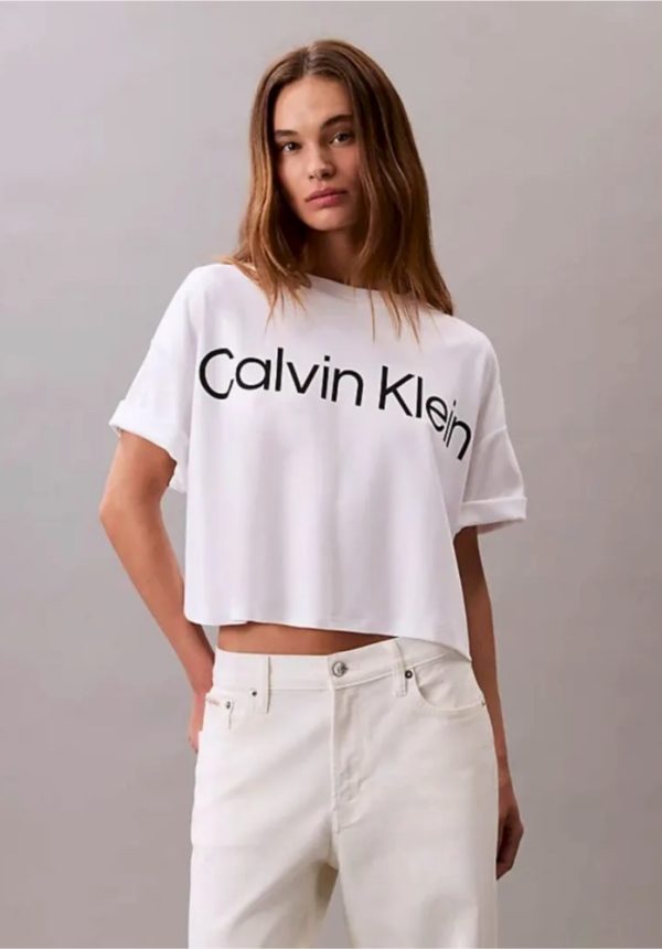 New Collection CALVIN KLEIN JEANS BOXY CROPPED T-SHIRT