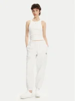 New Collection CALVIN KLEIN JEANS WHITE LOGO SWEATPANTS