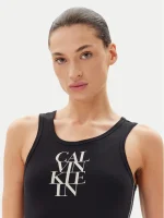 New Collection CALVIN KLEIN JEANS LOGO GRAPHIC RIBBED TANK DRESS
