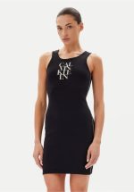 New Collection CALVIN KLEIN JEANS LOGO GRAPHIC RIBBED TANK DRESS