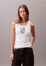 New Collection CALVIN KLEIN JEANS LOGO GRAPHIC RIBBED TANK TOP
