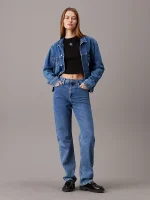 New Collection CALVIN KLEIN JEANS SLIM CROPPED RIBBED T-SHIRT