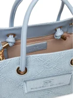 New collection ELISABETTA FRANCHI SMALL TOTE BAG IN JACQUARD RAFFIA