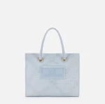 New collection ELISABETTA FRANCHI SMALL TOTE BAG IN JACQUARD RAFFIA