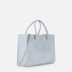 New collection ELISABETTA FRANCHI SMALL TOTE BAG IN JACQUARD RAFFIA