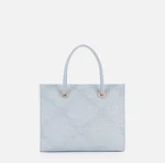 New collection ELISABETTA FRANCHI SMALL TOTE BAG IN JACQUARD RAFFIA
