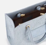 New collection ELISABETTA FRANCHI SMALL TOTE BAG IN JACQUARD RAFFIA