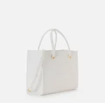 New Collection ELISABETTA FRANCHI SMALL TOTE BAG IN JACQUARD RAFFIA