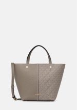 New collection MICHAEL KORS FLORA MEDIUM SIGNATURE LOGO AND PEBBLED LEATHER TOTE BAG