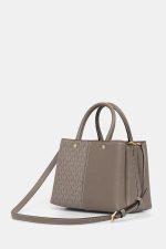 New Collection MICHAEL KORS FLORA MEDIUM SIGNATURE LOGO AND LEATHER SATCHEL