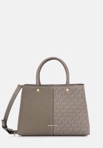New Collection MICHAEL KORS FLORA MEDIUM SIGNATURE LOGO AND LEATHER SATCHEL