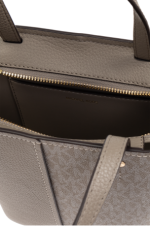 New collection MICHAEL KORS FLORA MEDIUM SIGNATURE LOGO AND PEBBLED LEATHER CROSSBODY BAG