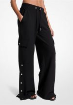 New collection MICHAEL KORS STRETCH CRÊPE WIDE LEG CARGO PANTS