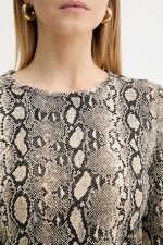 New collection MICHAEL KORS SNAKE CREWNECK LONG SLEEVE TOP
