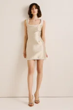 Clothes ANNA SAMOUKA DEMI DUCHESS PEARL SATIN MINI DRESS