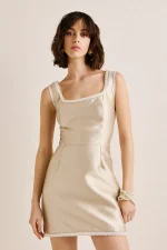 Clothes ANNA SAMOUKA DEMI DUCHESS PEARL SATIN MINI DRESS