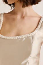 Clothes ANNA SAMOUKA DEMI DUCHESS PEARL SATIN MINI DRESS