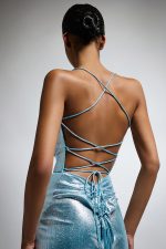New Collection TWINS FANTASY LIGHT BLUE SHIMMER DRESS
