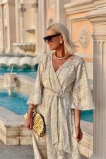 Sales BE YOU LACE DRESS WITH TIE BELT