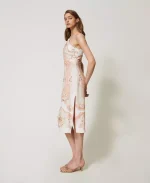 Sales TWINSET MIDI DRESS IN PRINTED LINEN