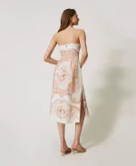 Sales TWINSET MIDI DRESS IN PRINTED LINEN