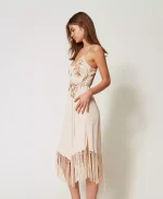 Sales TWINSET MIDI DRESS WITH FLORAL EMBROIDERY